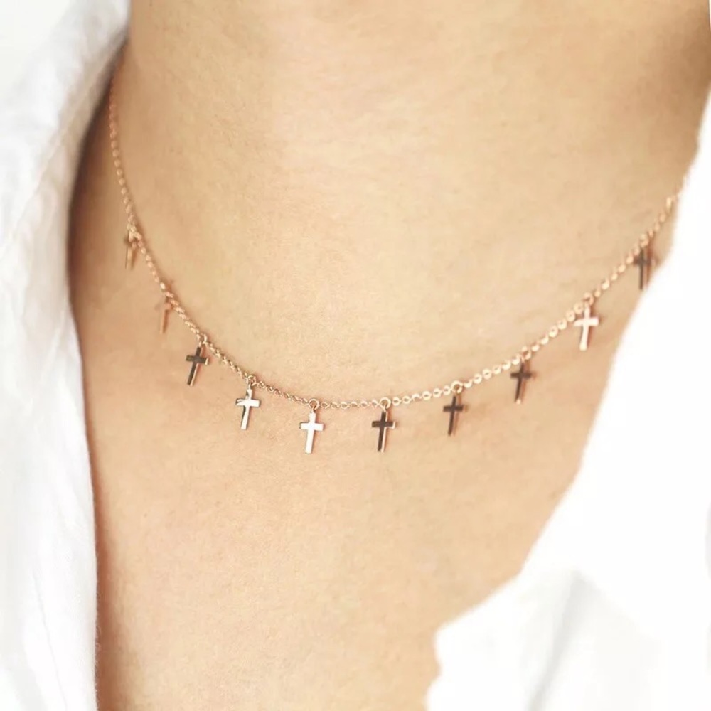 🎉 New Gold Plated Cross Chain Necklace